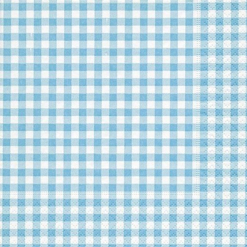 Napkins 33x33 cm - New Vichy turquoise 20pc - The Cuisinet