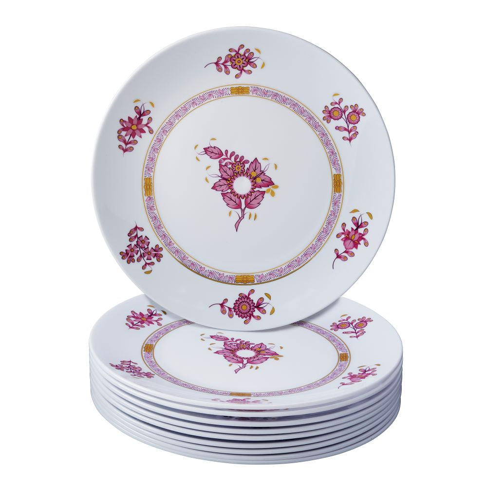 Silver Spoons White/Pink Chinese Bouquet Dinner Plates 10.25" 10pc - The Cuisinet
