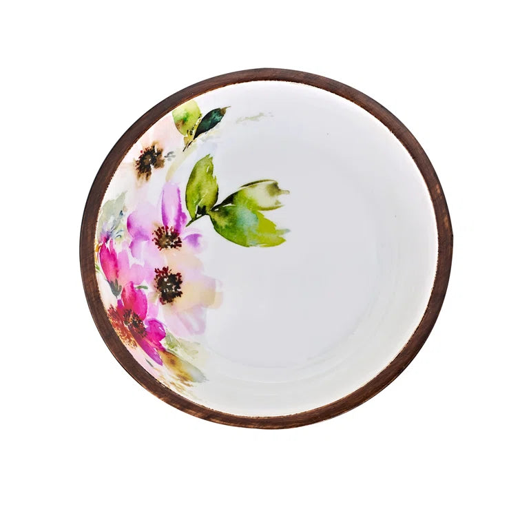 Claro Walnut Pink Floral Serving Bowl - The Cuisinet