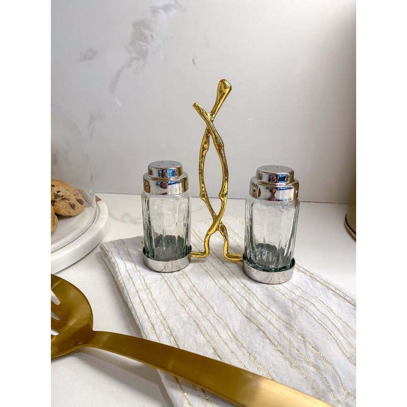 Classic Touch Glass Salt and Pepper Set - The Cuisinet