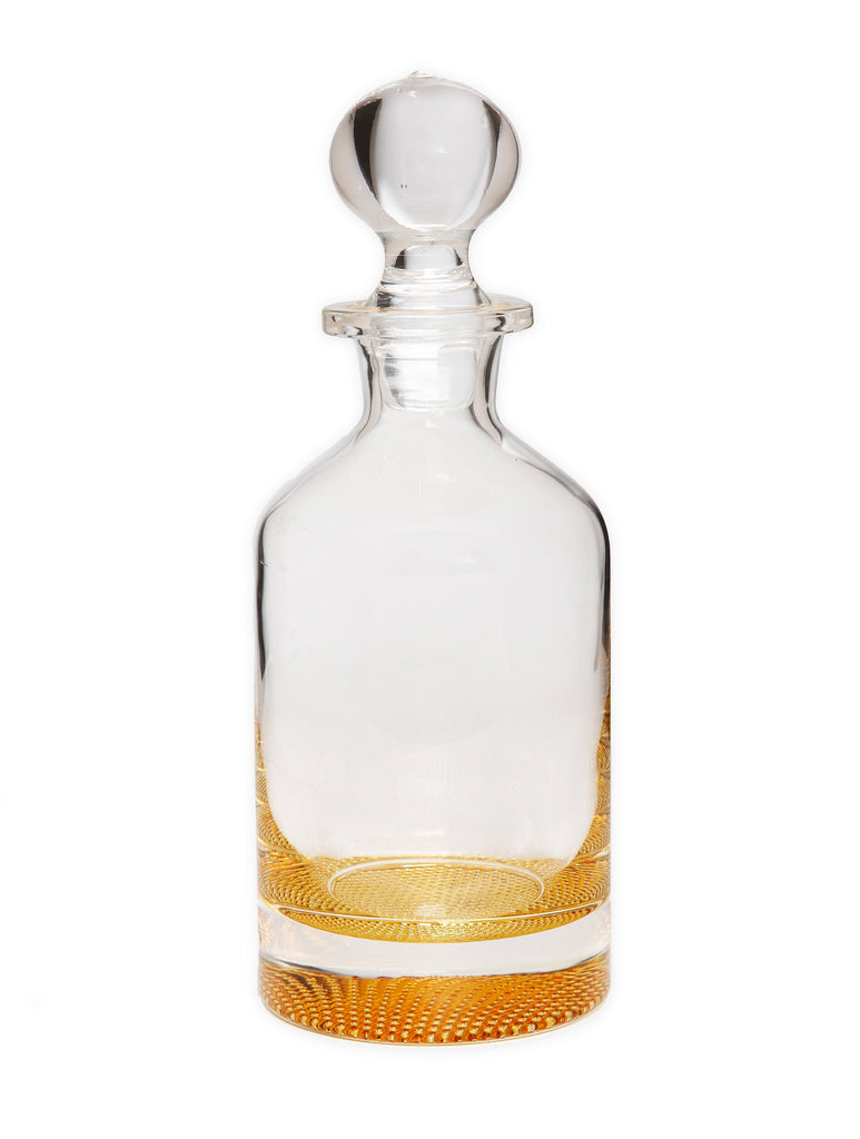 Classic Touch Whiskey Decanter with Gold Reflection Bottom - 3.75"D x 9.75"H - The Cuisinet
