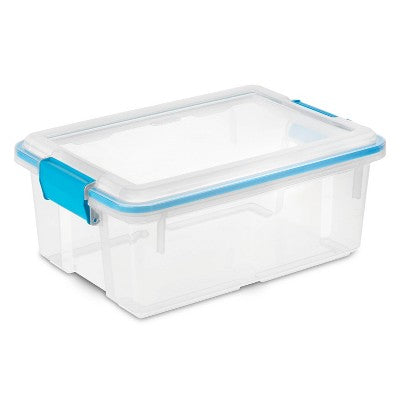 Sterilite Gasket Box Clear with Blue Latches 12qt - The Cuisinet
