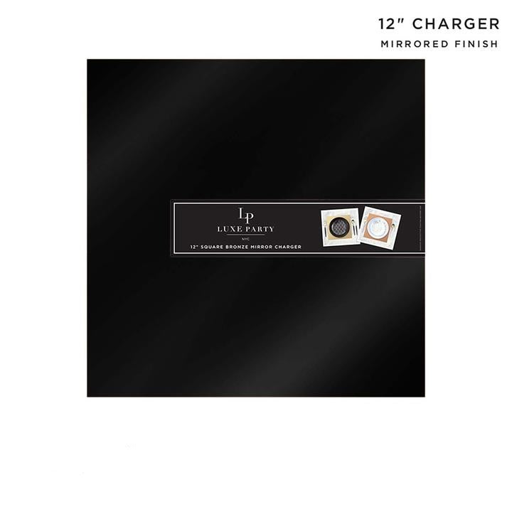 Luxe Party Black Square Charger 12" 1pc - The Cuisinet