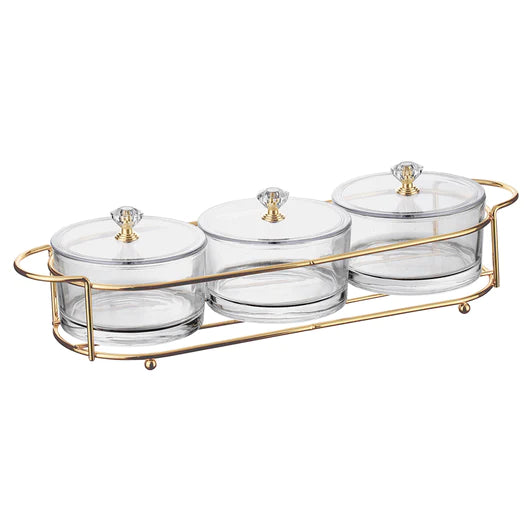 Bt Shalom Elaborate Bowls with Covers and Tray Set 3pc - The Cuisinet