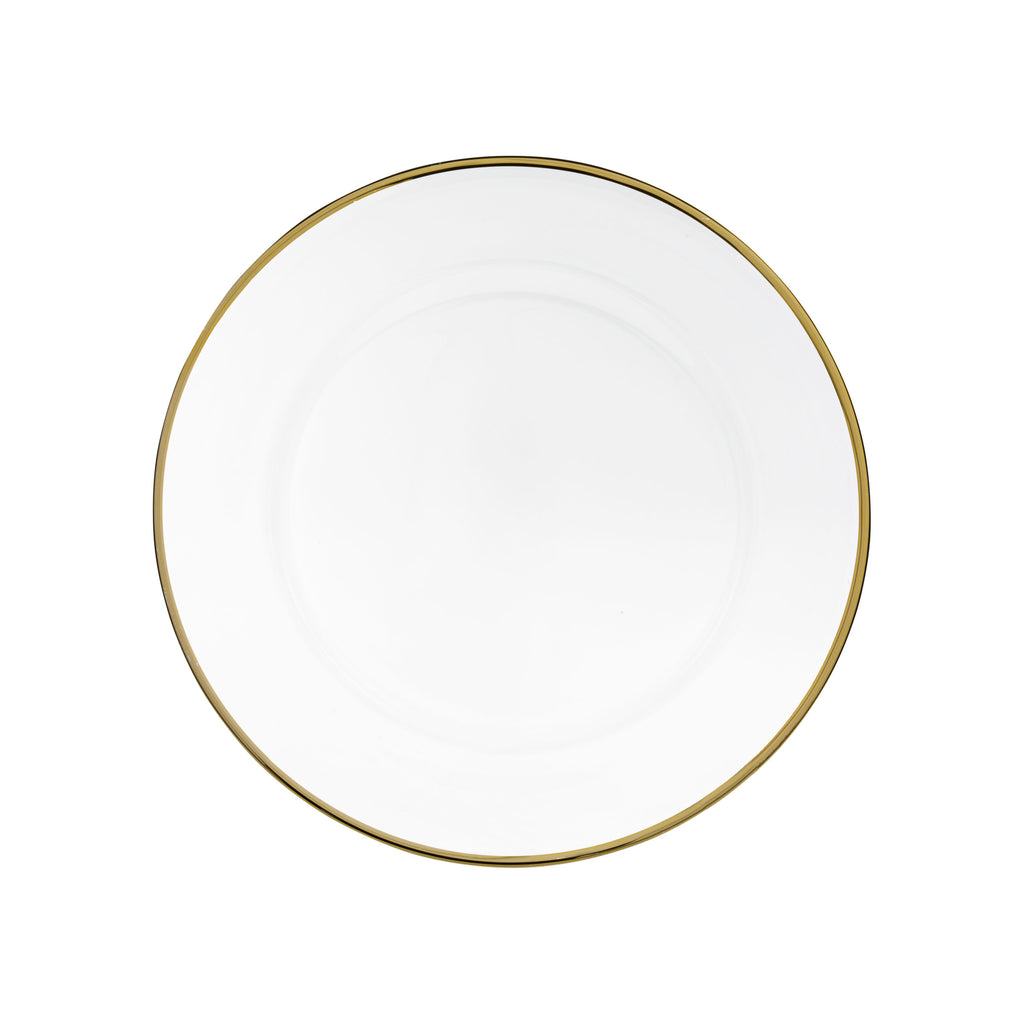 Vikko  Gold Rim Glass Charger 13" 4pc - The Cuisinet