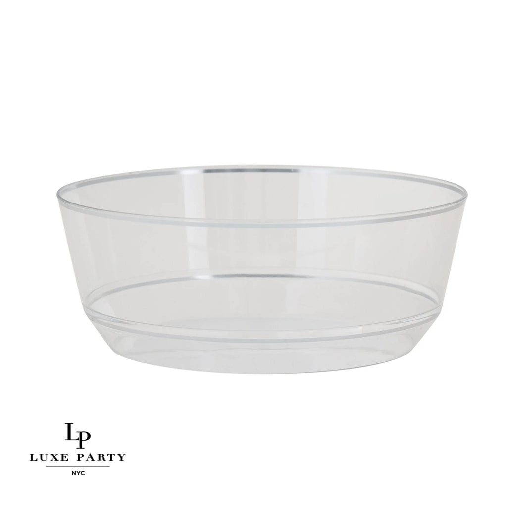 Luxe Party Clear/Silver Soup Bowls 14oz 10pc - The Cuisinet