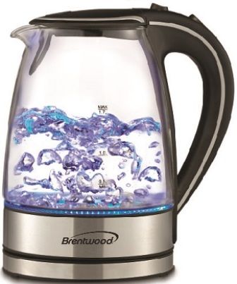 Brentwood Borosilicate Black Glass Tea Kettle 1.7L 1pc - The Cuisinet