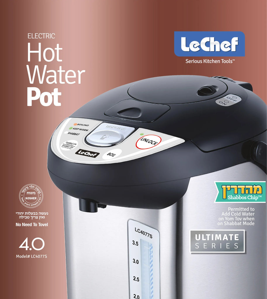 Le Chef Black/Stainless Hot Water Pot 4.0Qt 1pc - The Cuisinet