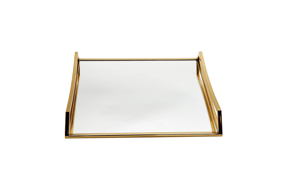 Classic Touch Gold Mirror Tray 15.75" 1pc - The Cuisinet