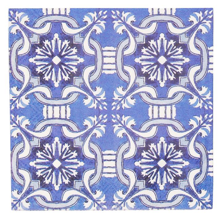 Silver Spoons Blue Morrocan Cocktail Napkins 5" 20pc - The Cuisinet
