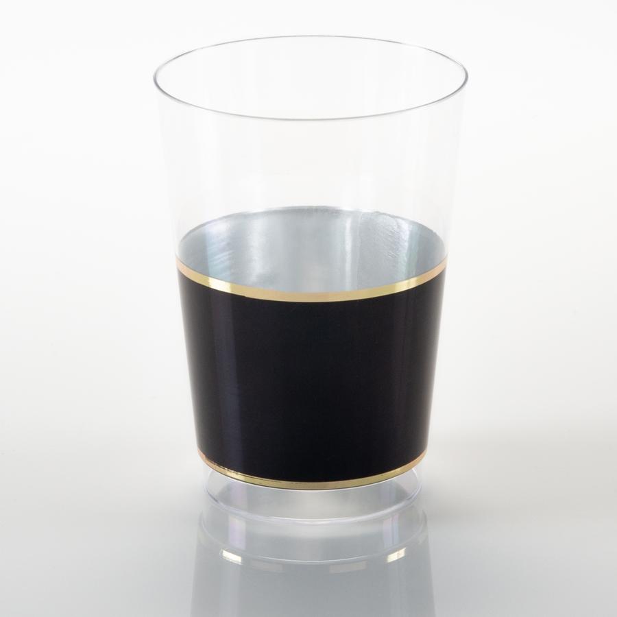 Luxe Party Black/Gold Tumbler Cups 12oz 10pc - The Cuisinet