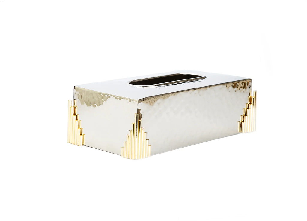 Classic Touch Silver/Gold Tissue Box 1pc - The Cuisinet