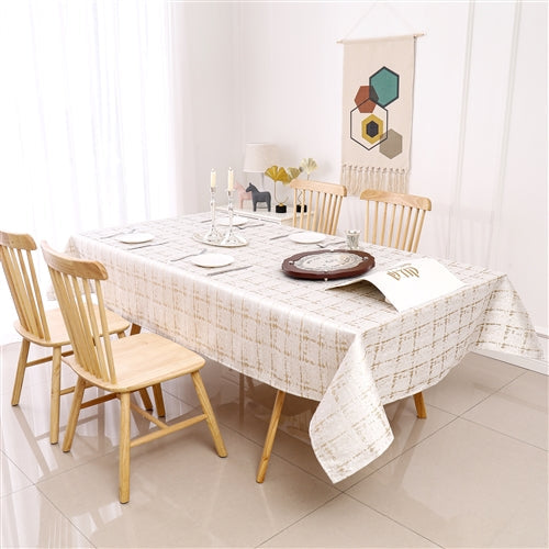 Majestic Gold Check Jacquard Tablecloth