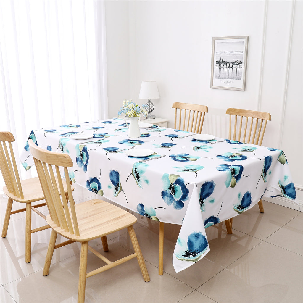 Poly Tablecloth TC1501 - Prepackaged Tablecloths - Blue Floral - The Cuisinet