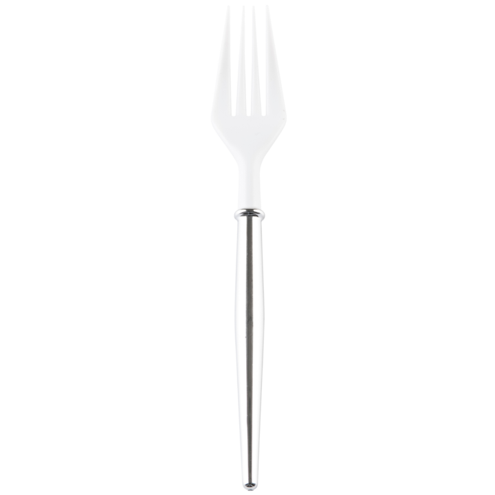 Silver Spoons Silver/White Bella Plastic Mini Forks 5.5" 20pc - The Cuisinet