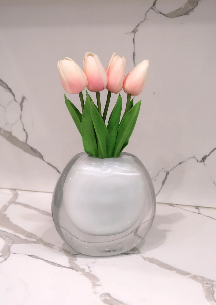 Vivi ence White Double Wall Crystal Vase 1pc - The Cuisinet