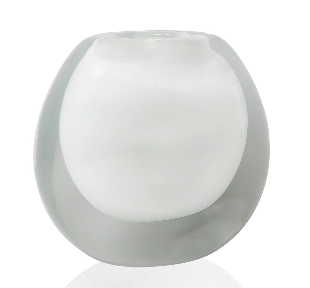 Vivi ence White Double Wall Crystal Vase 1pc - The Cuisinet