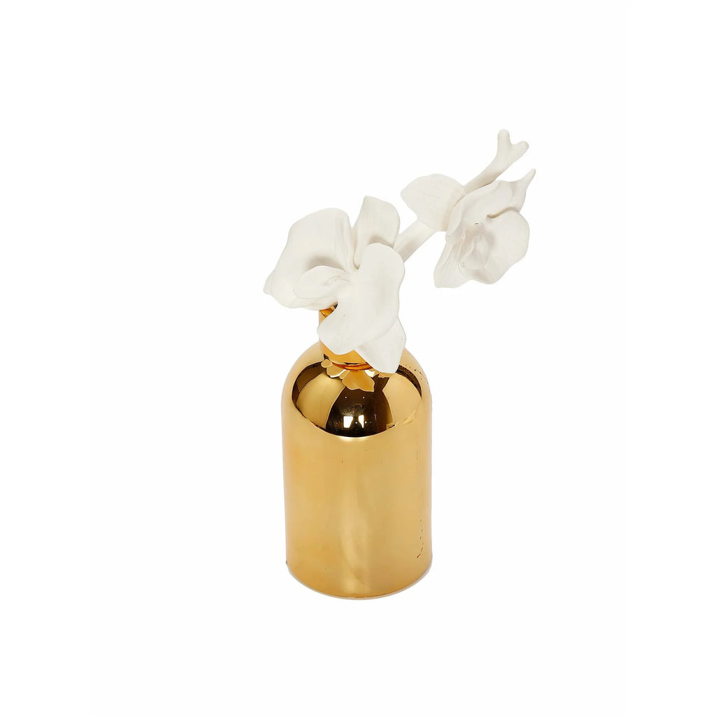 Vivience Gold/White Flower diffuser "English Pear & Freesia" Scent 1pc - The Cuisinet