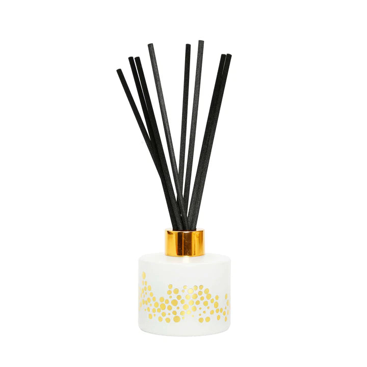 Gold Spotted White Bottle Diffuser, "Lily Of The Valley" Aroma - The Cuisinet