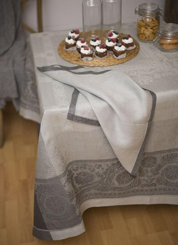 Grey Gramercy Tablecloth Castor