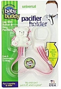Baby Buddy Pink Waves Bear Pacifier Holder Clip 1pc - The Cuisinet
