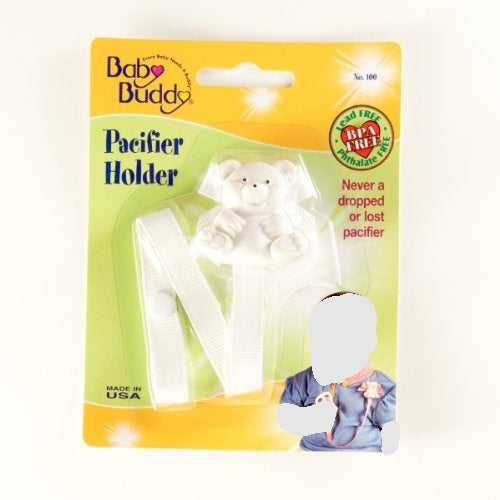 Baby Buddy White Bear Pacifier Holder 1pc - The Cuisinet