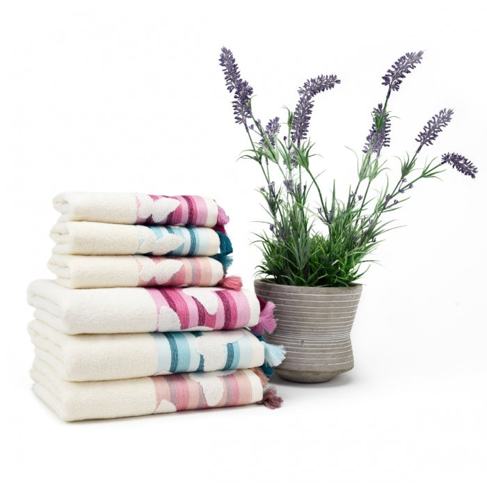 Butterfly Turkish Cotton hand Towel Arctic - The Cuisinet