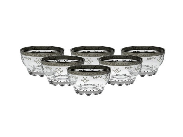 Classic Touch clear/silver Dessert Bowls 6Pc - The Cuisinet
