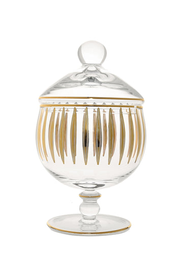 Classic Touch Gold/Clear Jar with Stripes - Thumbnail 2