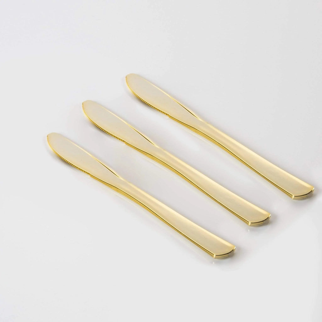 Luxe Party Gold Plastic Knives 7.4" 20pc - The Cuisinet