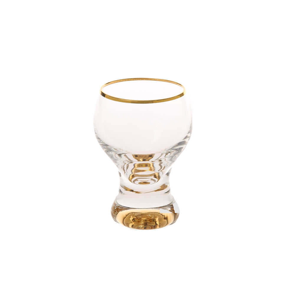 Classic Touch Clear/Gold Liquor Glasses 6Pc - The Cuisinet