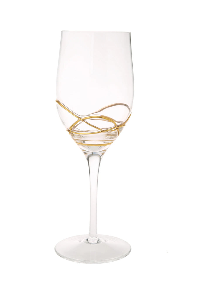 Classic Touch Gold Swirl Wine Glasses 12oz 6pc - The Cuisinet