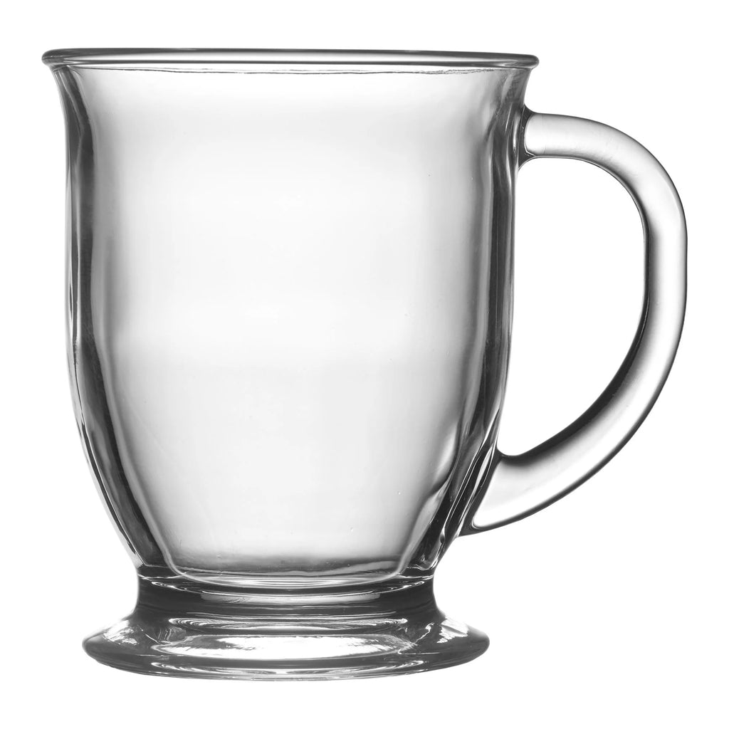 Barista Clear Footed Mug 465ml 2pc - The Cuisinet