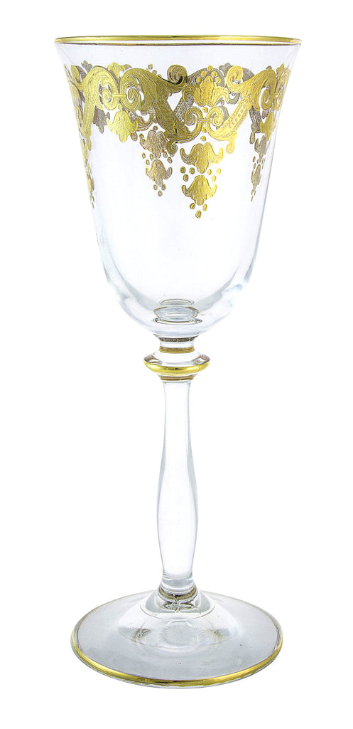 Classic Touch Gold Artwork Wine Glass 6pc - The Cuisinet