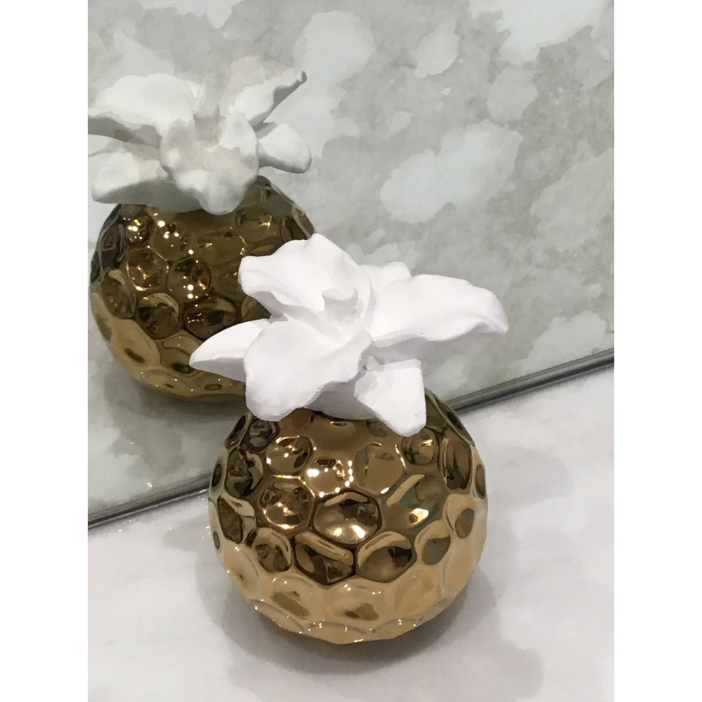 Vivience Hammered Gold Sphere Shaped Diffuser, “English Pear And Freesia” Aroma 1pc - The Cuisinet