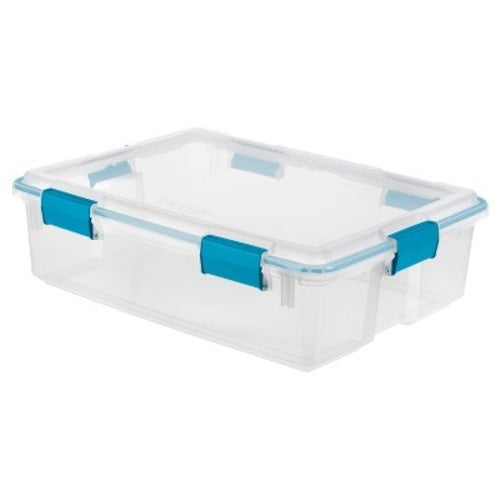 Sterilite® Storage Bin Clear with Blue Latches 9.25gal - The Cuisinet