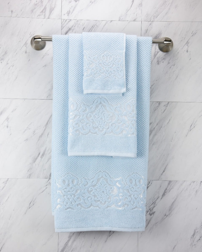 Galata Turkish Cotton Hand Towel Ice Blue - The Cuisinet