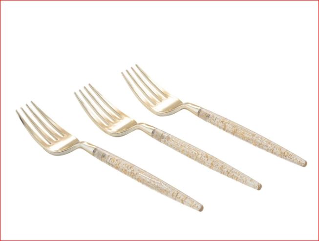 Luxe Party Gold Glitter Plastic Mini Forks 5.5" 20pc - The Cuisinet