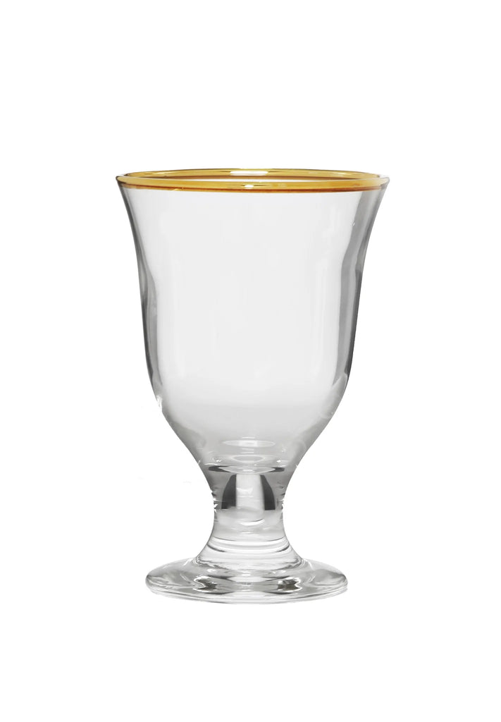 Classic Touch Short Stem Water Glasses with Gold Rim 6pc - The Cuisinet