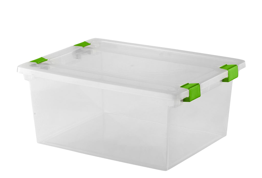 STORAGE-LATCH--14.x11x6.25"CLEAR W/ LIME GREEN CLIP - The Cuisinet