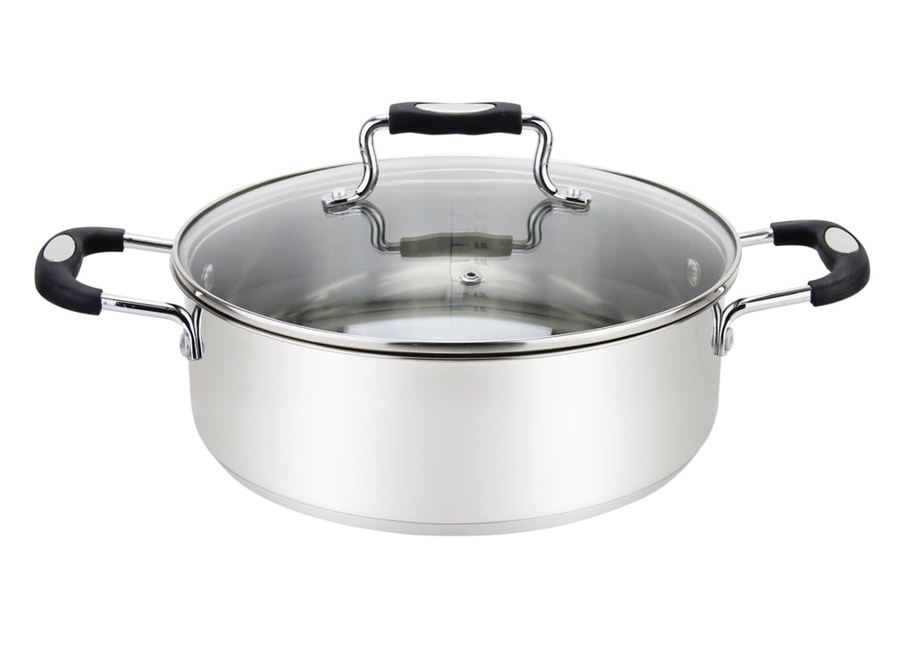 Millvado Stainless Steel Low Casserole 12.6 Qt 1pc - The Cuisinet
