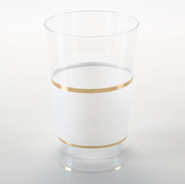 Luxe Party White/Gold Tumbler Cups 12oz 10pc - The Cuisinet