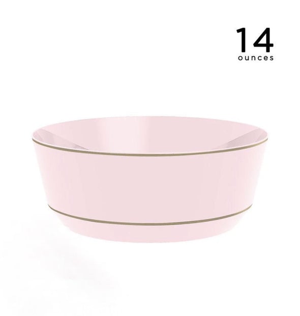 Luxe Party Blush/Gold Soup Bowls 14oz 10pc - The Cuisinet