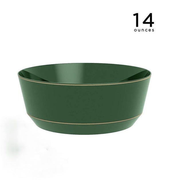 Luxe Party Emerald/Gold Soup Bowls 14oz 10pc - The Cuisinet