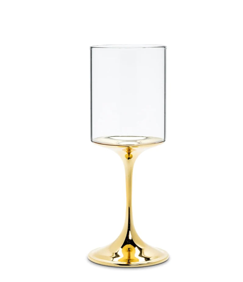 Abbott Clear/Gold Wine Glass 1pc - The Cuisinet