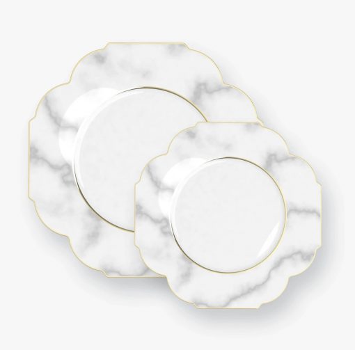 Luxe Party White/Gold Dinner Plates 10.7" 10pc - The Cuisinet