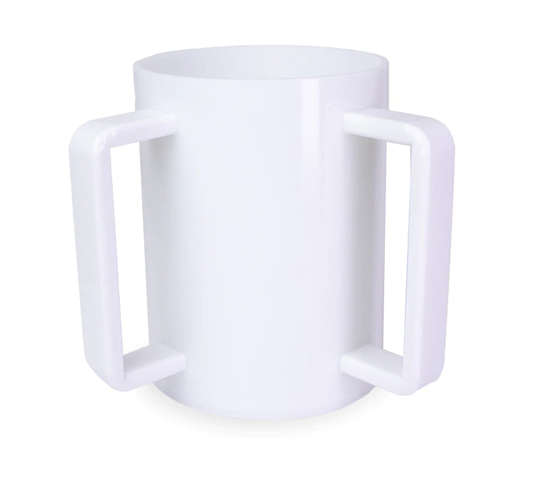 Lucite Wash Cup White With White Handle - The Cuisinet