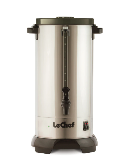 LeChef LUR60 60 Cup, 12 Liter Hot Water Urn with Shabbat Switch, Stainless Steel - The Cuisinet