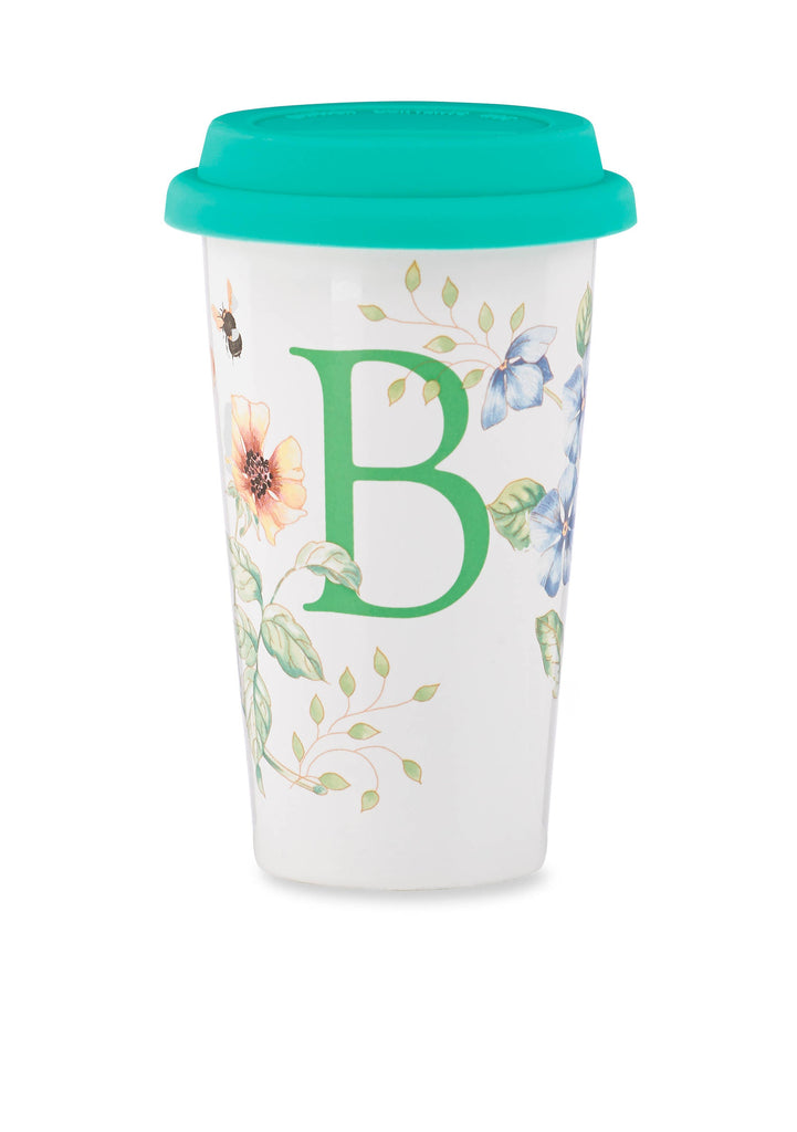 Lenox Butterfly Meadow Thermal Travel Mug letter "B" 1pc - The Cuisinet