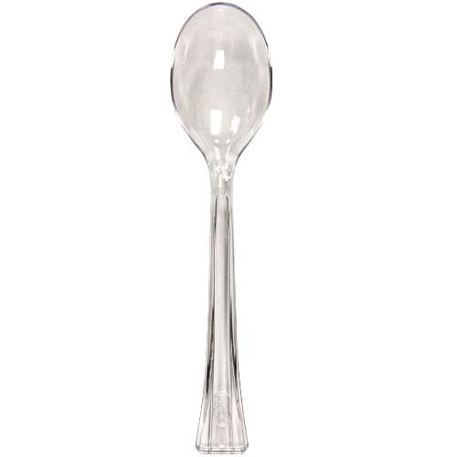 Lillian Clear Plastic Soup Spoons 48pc - The Cuisinet